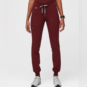 Figs burgundy mid rise Zamora Jogger Pants PO# 1699